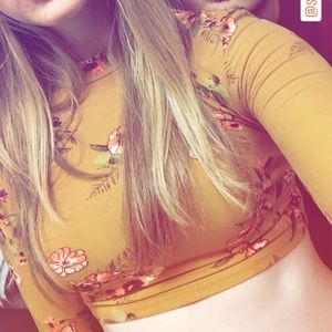 SOLD Mustard Yellow Crop Top
